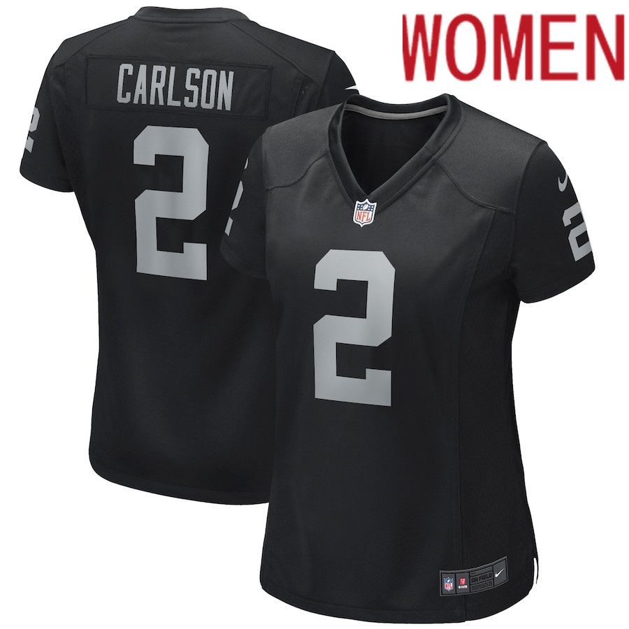 Women Oakland Raiders #2 Daniel Carlson Nike Black Player Game NFL Jersey